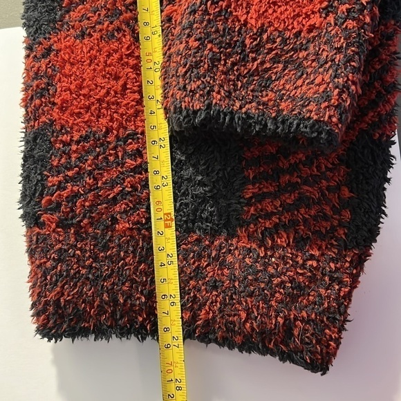 NWT SKIMS Cozy Knit Unisex Lounge Set - Brick Buffalo Check Oversized SET S/M - Picture 12 of 15